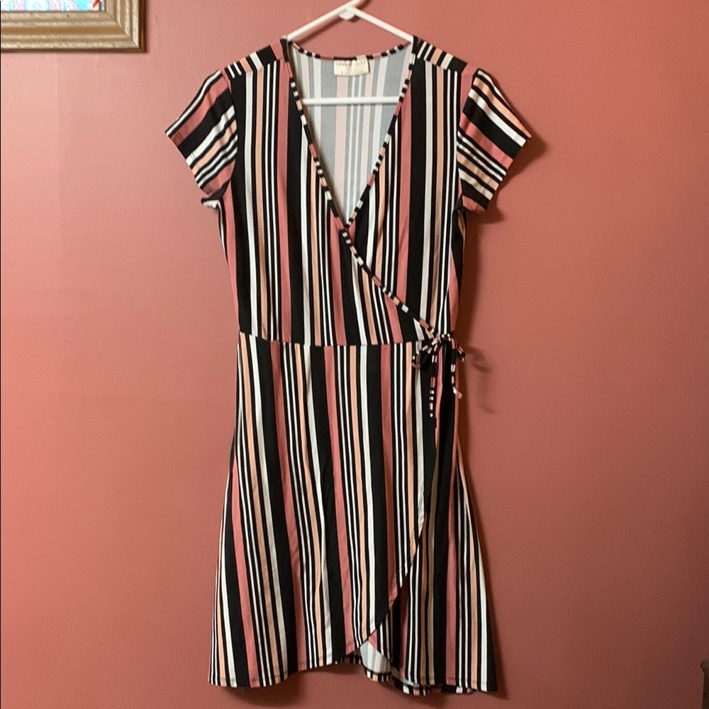Bobbie Brooks Black and White Wrap Sundress